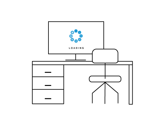 graphic of a device showing slow connection to wifi