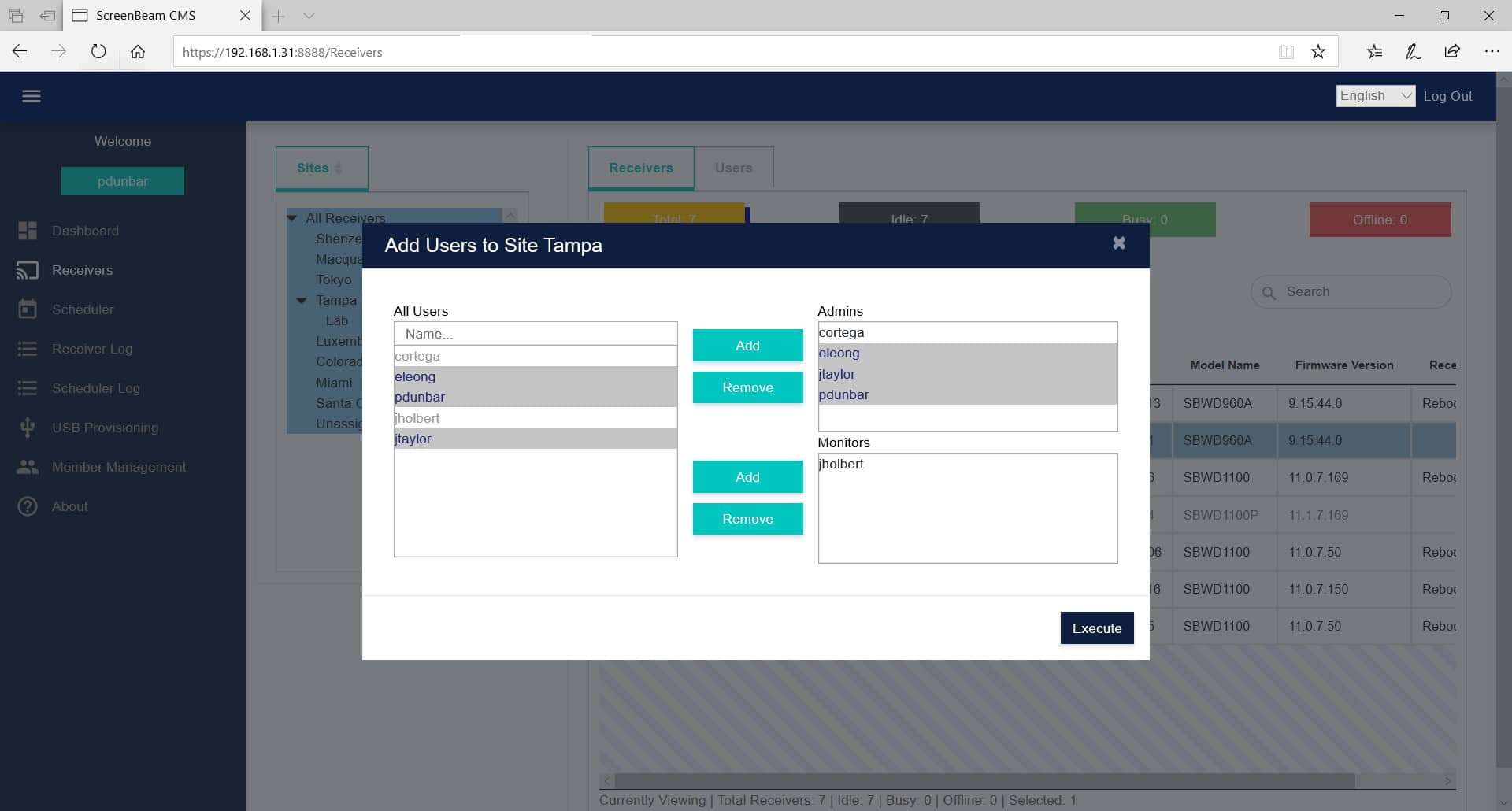 ScreenBeam CMS Enterprise captura de pantalla