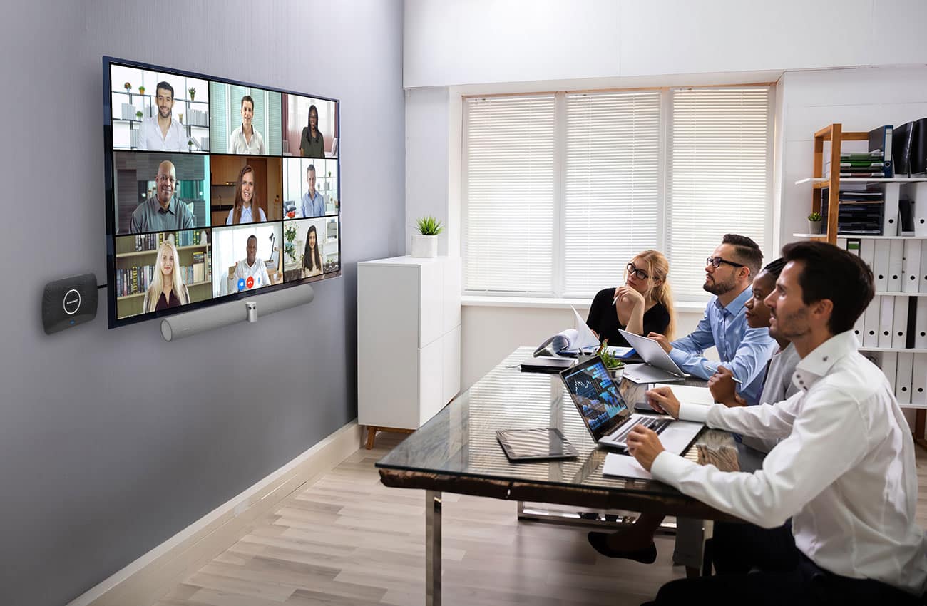 ScreenBeam being used in a meeting