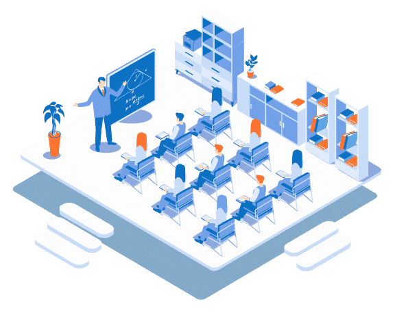 Illustration of using ScreenBeam in higher education